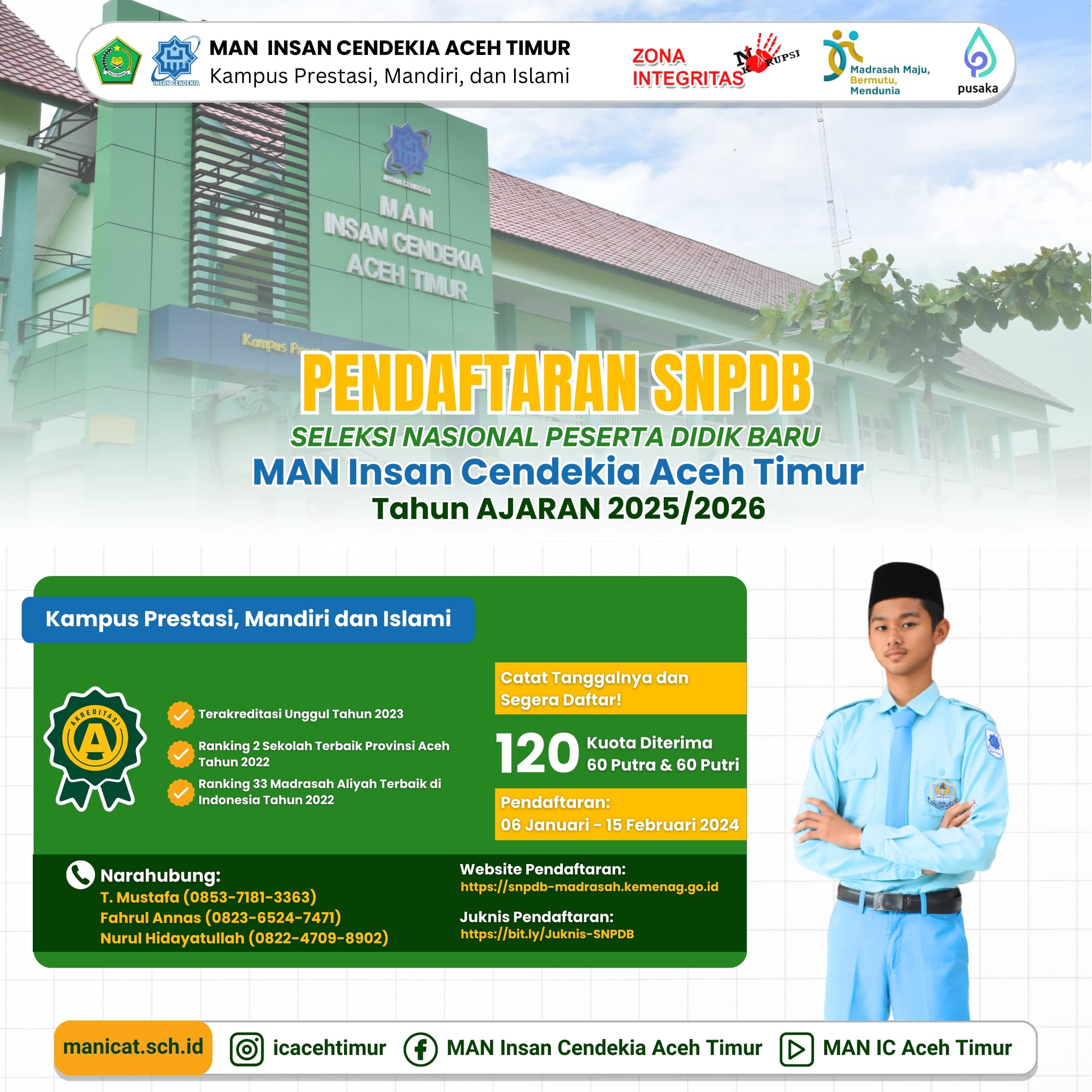 Kabar Gembira : SNPDB MAN IC Tahun Pelajaran 2025/2026 Terlah dibuka 