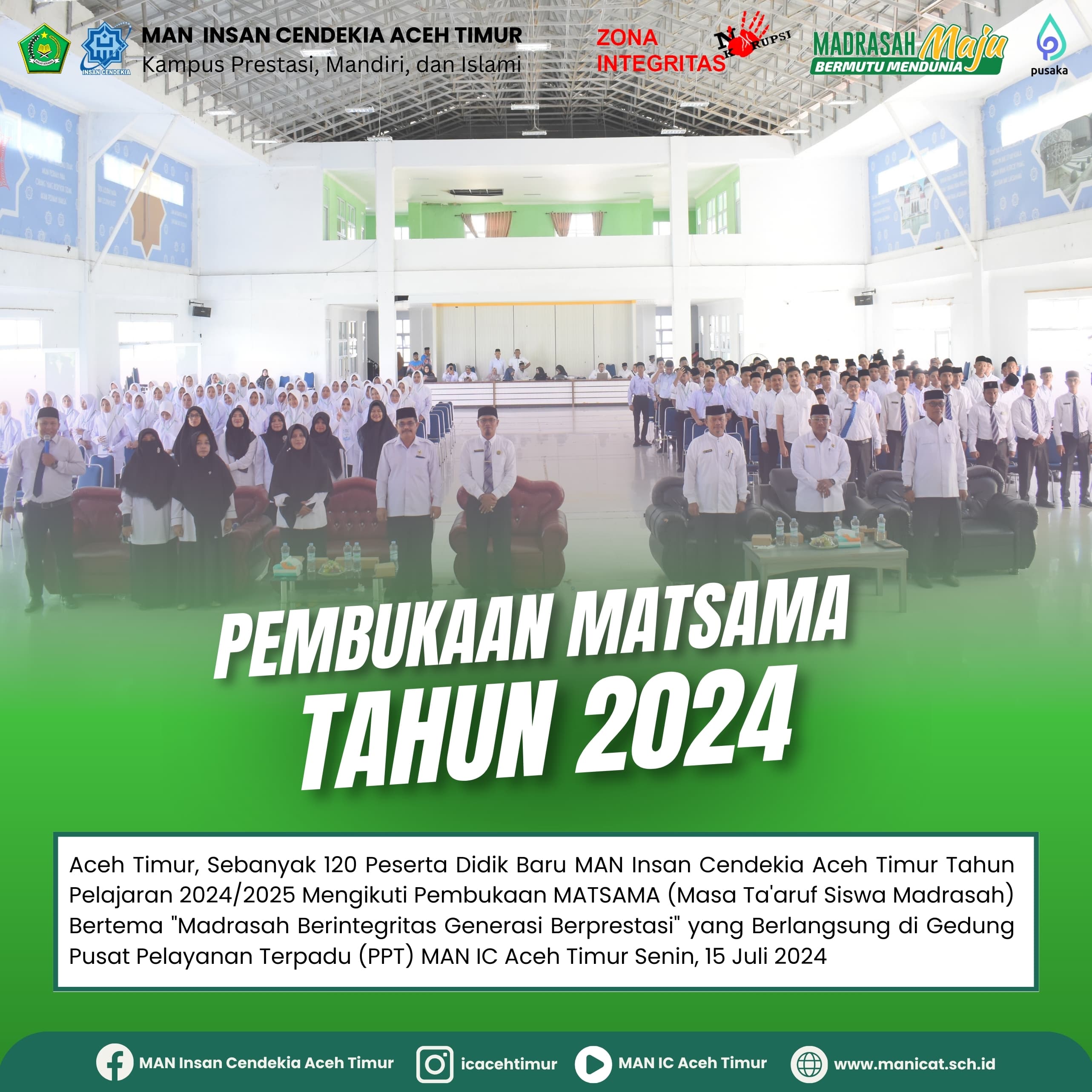 Kabid Penmad Kanwil Kemenag Aceh Resmi Buka MATSAMA 2024 di MAN IC Aceh Timur