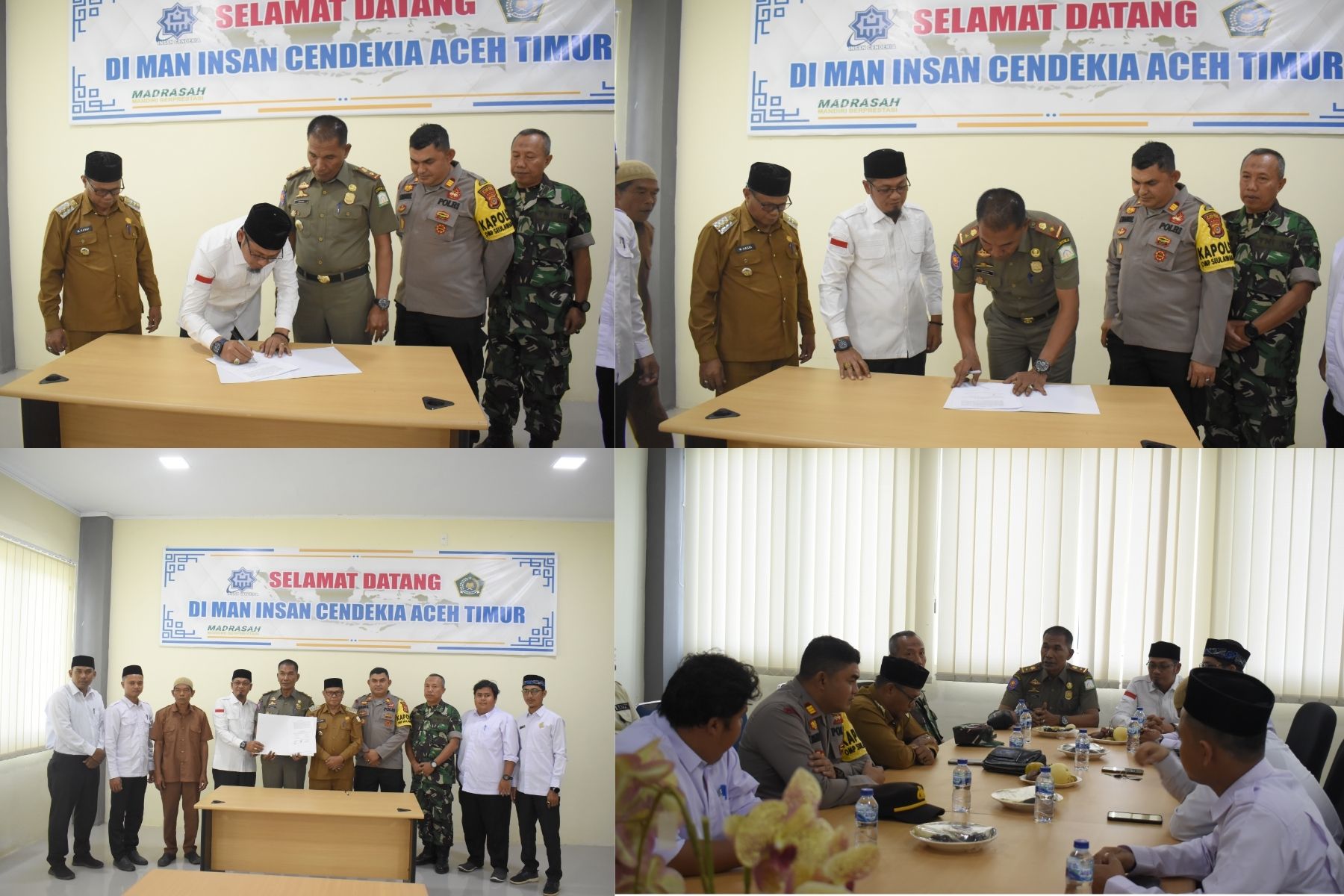 MAN IC Aceh Timur Jalin Nota Kesepahaman MOU dengan Satpol PP, WH, dan Forkopimcam Idi Rayeuk untuk Ketertiban Madrasah