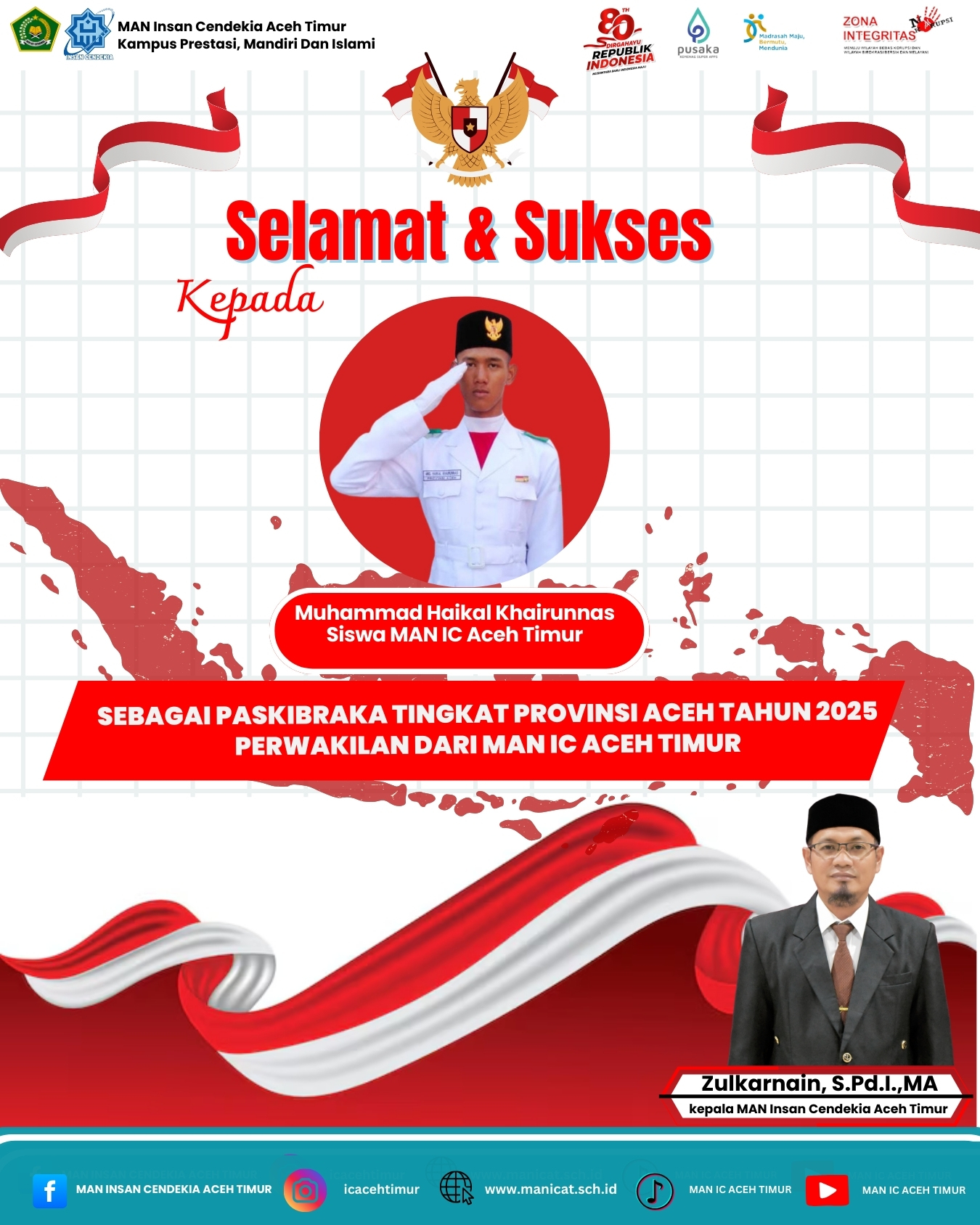 Muhammad Haikal Khairunnas Harumkan Nama MAN IC Aceh Timur di Paskibraka Tingkat Provinsi Aceh Tahun 2025